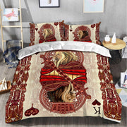 King Heart Lion Poker All Over Printed Bedding Set