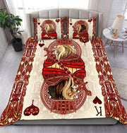 King Heart Lion Poker All Over Printed Bedding Set