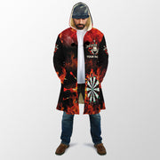 Personalized Name Red Darts Fire Hooded Cloak Q210912