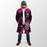 Personalized Name Pink Darts Fire Hooded Cloak Q210912