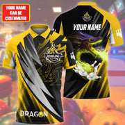 Personalized Name Yellow Dragon Bowling All Over Printed Unisex Shirt Q140302