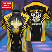 Personalized Name Yellow Bowling Crazy All Over Printed Unisex Shirt Q160302