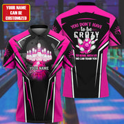 Personalized Name Pink Bowling Crazy All Over Printed Unisex Shirt Q160302