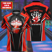Personalized Name Red Bowling Crazy All Over Printed Unisex Shirt Q160302