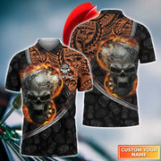 Flame Bullseye Dartboard SH Personalized Name 3D Skull Maori Tattoo And Darts All Over Printed Unisex Shirt