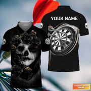 Personalized Name Skull Girl Darts All Over Printed Unisex Shirt