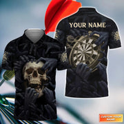 Skull Art Darts Personalized Name 3D Shirt For Darts Player