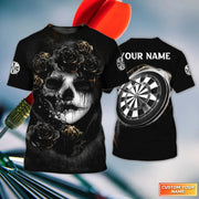 Personalized Name Skull Girl Darts All Over Printed Unisex Shirt