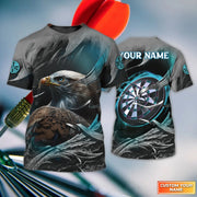 Dartboard Eagle Personalized Name 3D Shirt For Darts Player SH200610