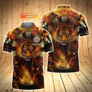 Fire Tiger Darts Personalized 3D Polo Shirt For Dart Team Player Q160513