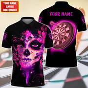 Personalized Name Pink Sugar Skull Darts All Over Printed Unisex Shirt Q120906