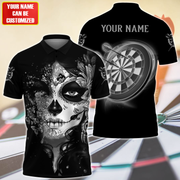 Personalized Name Black Sugar Skull Darts All Over Printed Unisex Shirt Q120906