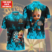 Personalized Name Teal Gr Darts Fire All Over Printed Unisex Shirt Q130501