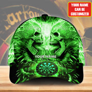 Personalized Name Green Skull Darts Classic Cap Q130504