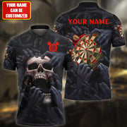 Personalized Name Red Skull Darts Darkness All Over Printed Unisex Shirt Q160506