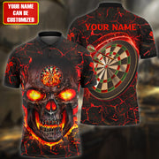 Personalized Name Red Skull Darts Lava All Over Printed Unisex Shirt Q180510