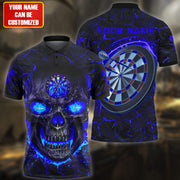 Personalized Name Blue Skull Darts Lava All Over Printed Unisex Shirt Q180510