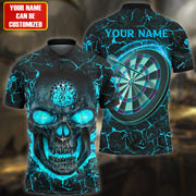 Personalized Name Teal Skull Darts Lava All Over Printed Unisex Shirt Q180510