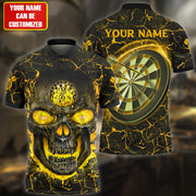 Personalized Name Yellow Skull Darts Lava All Over Printed Unisex Shirt Q180510