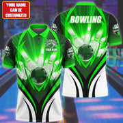 Personalized Name Bowling Player Green Version All Over Printed Unisex Shirt Q190403