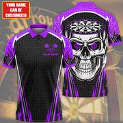 Personalized Name Purple Skull Darts Maze All Over Printed Unisex Shirt Q190503