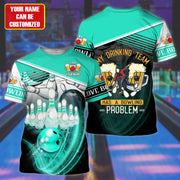 Personalized Name Teal Bowling Beer All Over Printed Unisex Shirt Q200908