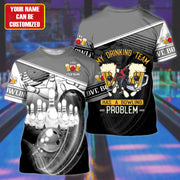 Personalized Name Black Bowling Beer All Over Printed Unisex Shirt Q200908