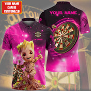 Personalized Name Baby Gr Darts Pink Version All Over Printed Unisex Shirt Q240201