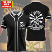 Personalized Name Black Skull One More Darts All Over Printed Unisex Shirt Q240409