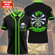 Personalized Name Green Skull One More Darts All Over Printed Unisex Shirt Q240409