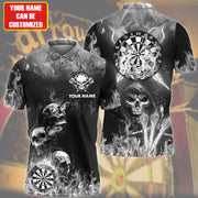 Personalized Name Skull Darts Flame Black Version All Over Printed Unisex Shirt Q291107