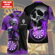 Personalized Name Purple Darts Skull All Over Printed Unisex Shirt S080604