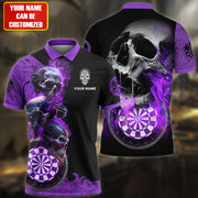 Personalized Name Purple Darts Skull All Over Printed Unisex Shirt S080604