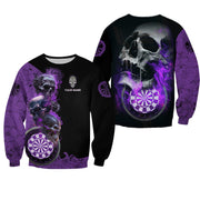 Personalized Name Purple Darts Skull All Over Printed Unisex Shirt S080604