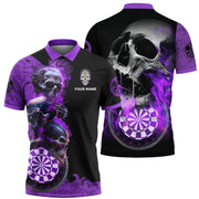 Personalized Name Purple Darts Skull All Over Printed Unisex Shirt S080604