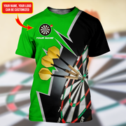 Personalized Name And Logo Darts Green All Over Printed Unisex Shirt S090804