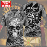 Personalized Name Black Sugar Skull Darts All Over Printed Unisex Shirt S181006