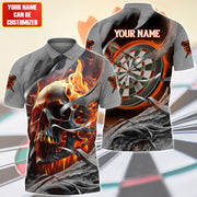 Personalized Name Fire Skull Darts All Over Printed Unisex Shirt S201003