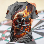 Personalized Name Fire Skull Darts All Over Printed Unisex Shirt S201003