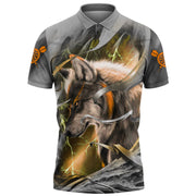 Dartboard Orange Wolf Personalized Name 3D Shirt For Darts Player S270604