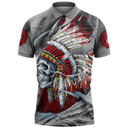 Personalized Name Red Native Skull Darts All Over Printed Unisex Shirt S311002