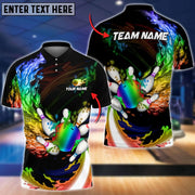 Water Fire Rainbow Bowling And Pins Personalized 3D Shirts Gift For Bowler