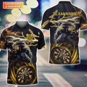 Gold Tiger Darts Personalized 3D Polo Shirt For Dart Team Player