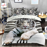 Cool White Tiger V2 All Over Printed Bedding Set