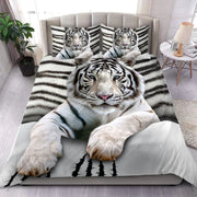 Cool White Tiger V2 All Over Printed Bedding Set