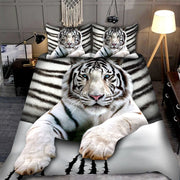 Cool White Tiger V2 All Over Printed Bedding Set