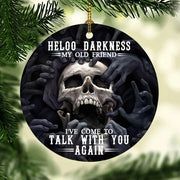 Skull Hello Darkness My Old Friend Funny Ornament