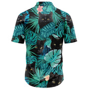 Black Cat Tropical Hawaii Shirt