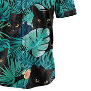 Black Cat Tropical Hawaii Shirt