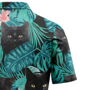 Black Cat Tropical Hawaii Shirt